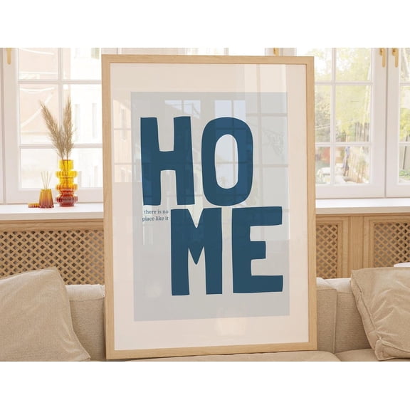 There Is No Place Like Home Eclectic Wall Art Entry Way Art Above Couch Farmhouse Decor Trendy Dorm Retro Apartment Art Mid House Warming Wall Art, Modern Wall Decor, 8x12 UNFRAMED