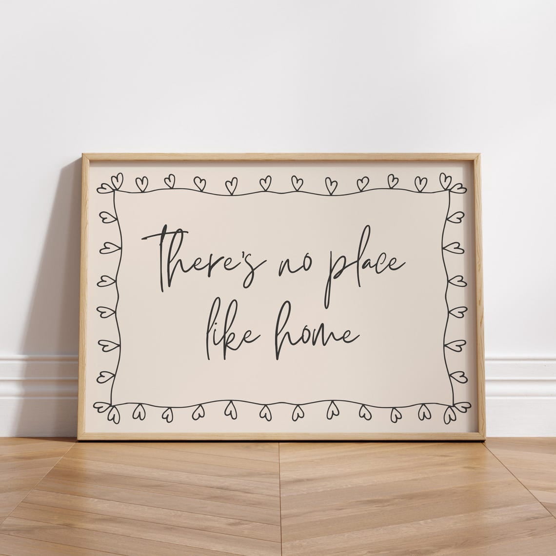 There'S No Place Like Home Print: Black Hand Drawn Typography Art ...