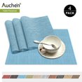 thumbnail image 1 of Place Mat Gray Table Mats Set of 6, PVC Table Mats, Vinyl Non-Slip Insulation Dinner Mat, Rectangle 12"×18" Washable Vintage Woven Placemats for Dining Kitchen Restaurant Table, 1 of 13
