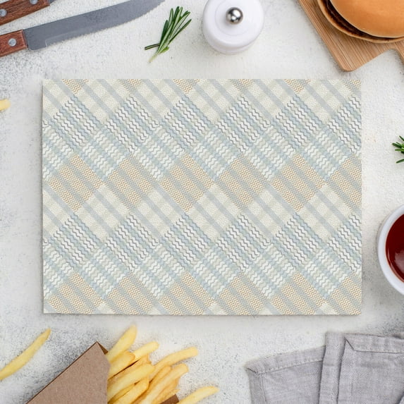 Place Mats Set,Decorative Table Place Mats For For In Door Dinning,Heat Insulation Stain Resistant Table Mats(Apricot Stripes)