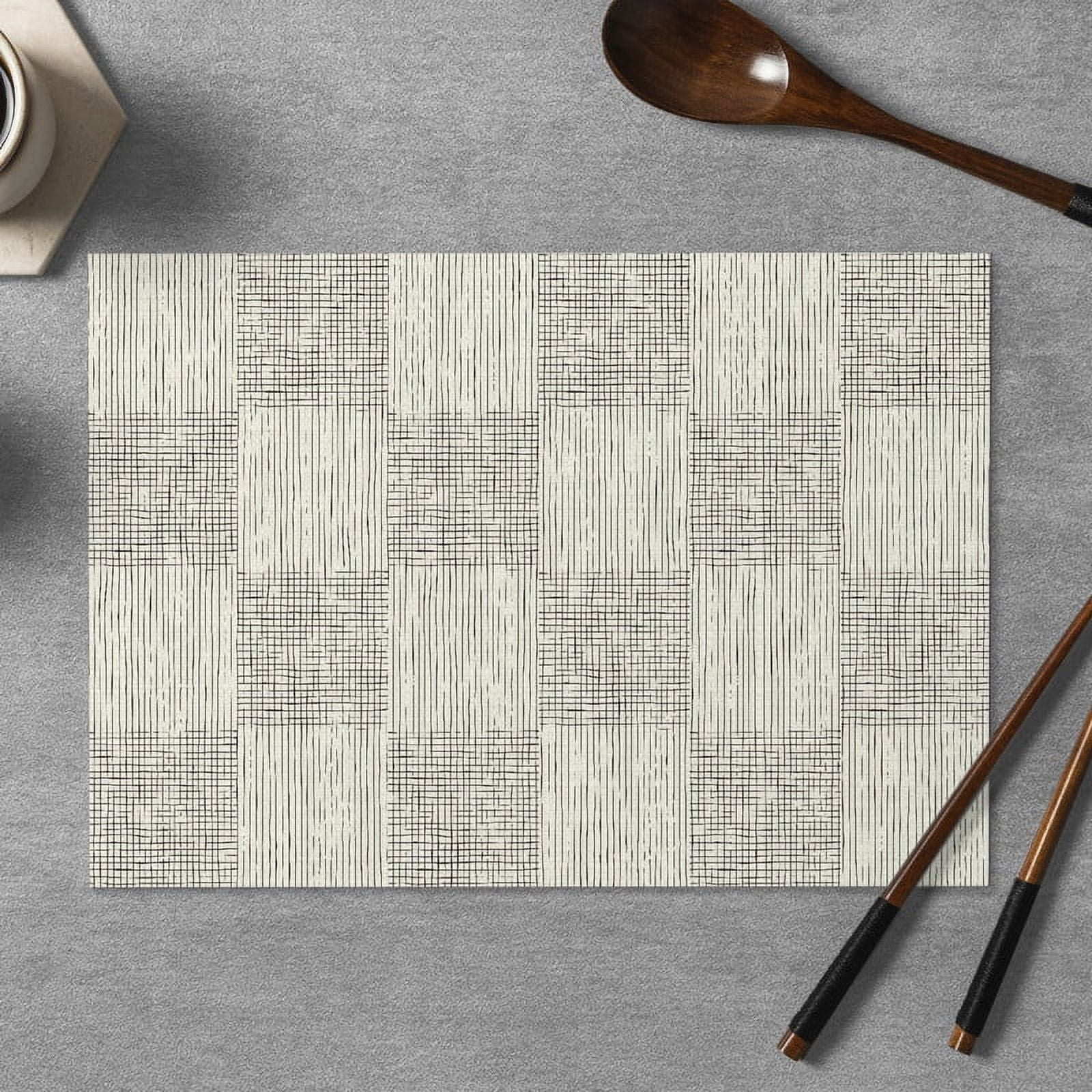 Place Mats Set,Decorative Table Place Mats For For In Door Dinning,Heat Insulation Stain Resistant Table Mats(Apricot plaid)