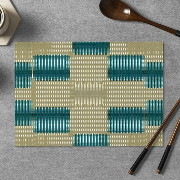 Place Mats Set,Decorative Table Place Mats For For In Door Dinning,Heat Insulation Stain Resistant Table Mats(Blue Plaid)