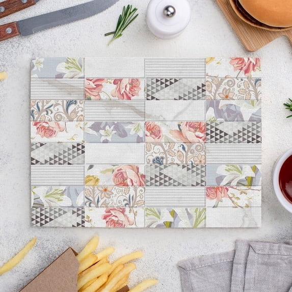 Place Mats Set,Decorative Table Place Mats For For In Door Dinning,Heat Insulation Stain Resistant Table Mats(Flower)