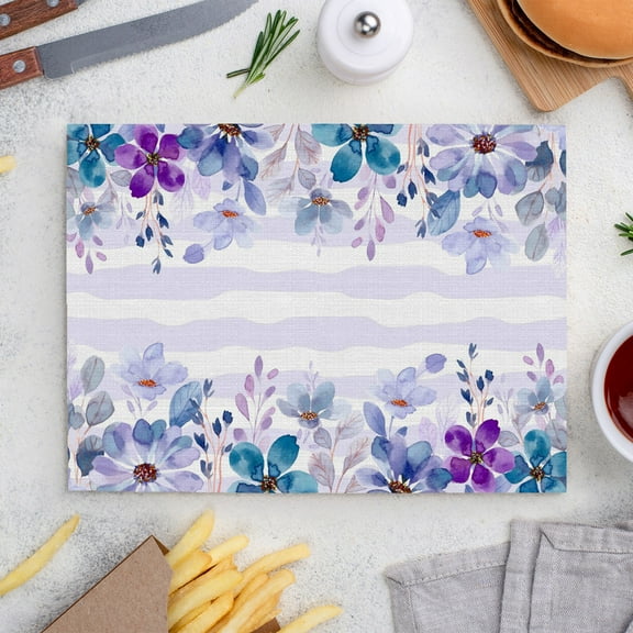 Place Mats Set,Decorative Table Place Mats For For In Door Dinning,Heat Insulation Stain Resistant Table Mats(Flower)