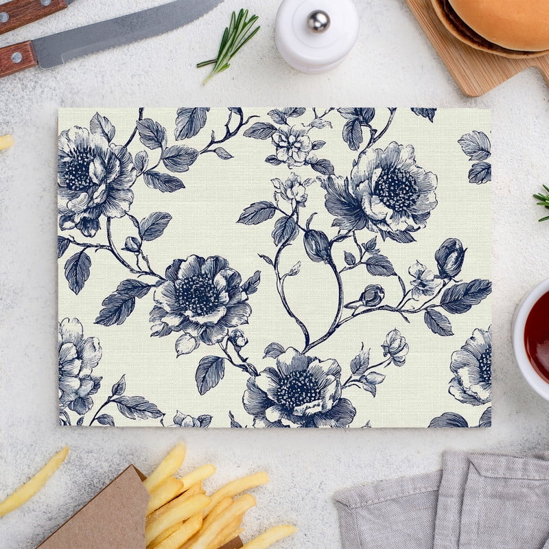 Place Mats Set,Decorative Table Place Mats For For In Door Dinning,Heat Insulation Stain Resistant Table Mats(Flower)