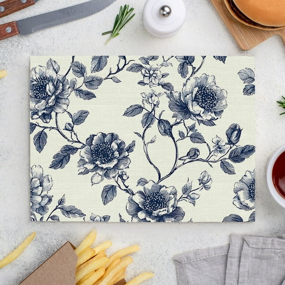 Place Mats Set,Decorative Table Place Mats For For In Door Dinning,Heat Insulation Stain Resistant Table Mats(Flower)