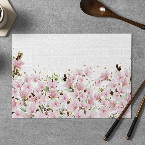 Place Mats Set,Decorative Table Place Mats For For In Door Dinning,Heat Insulation Stain Resistant Table Mats(Flowers)