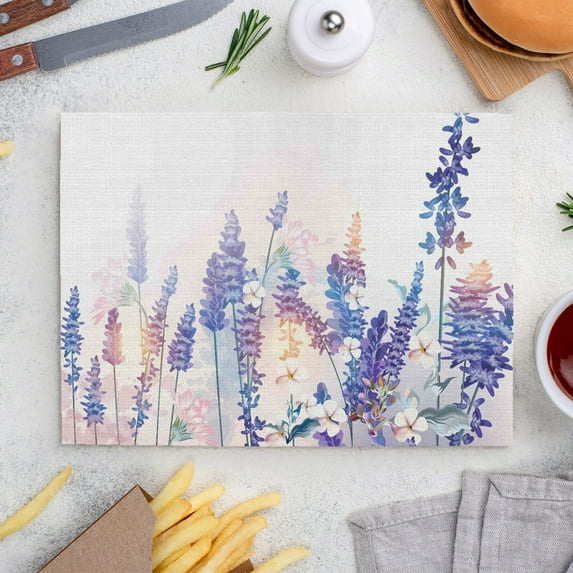 Place Mats Set,Decorative Table Place Mats For For In Door Dinning,Heat Insulation Stain Resistant Table Mats(Lavender)