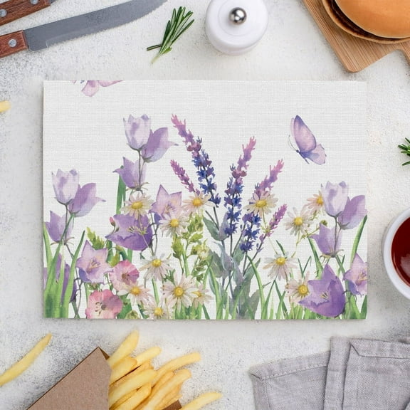 Place Mats Set,Decorative Table Place Mats For For In Door Dinning,Heat Insulation Stain Resistant Table Mats(Lavender)