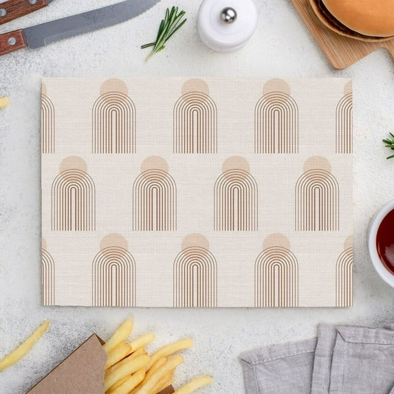 Place Mats Set,Decorative Table Place Mats For For In Door Dinning,Heat Insulation Stain Resistant Table Mats(Line)