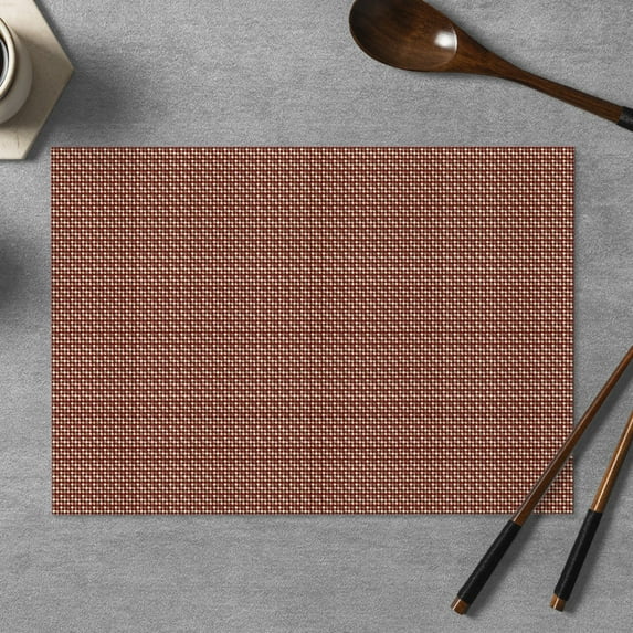Place Mats Set,Decorative Table Place Mats For For In Door Dinning,Heat Insulation Stain Resistant Table Mats(Red Pattern)