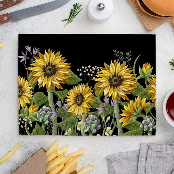 Place Mats Set,Decorative Table Place Mats For For In Door Dinning,Heat Insulation Stain Resistant Table Mats(Sunflower)