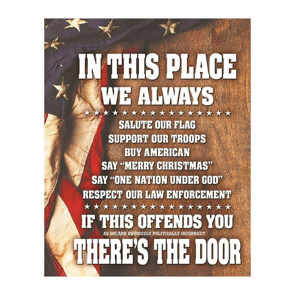 In This Place - We Salute & Support American Flag Wall Decor Poster, This Patriotic Wall Art Poster Is An Ideal Wall Art For Home Decor, Military Decor poster