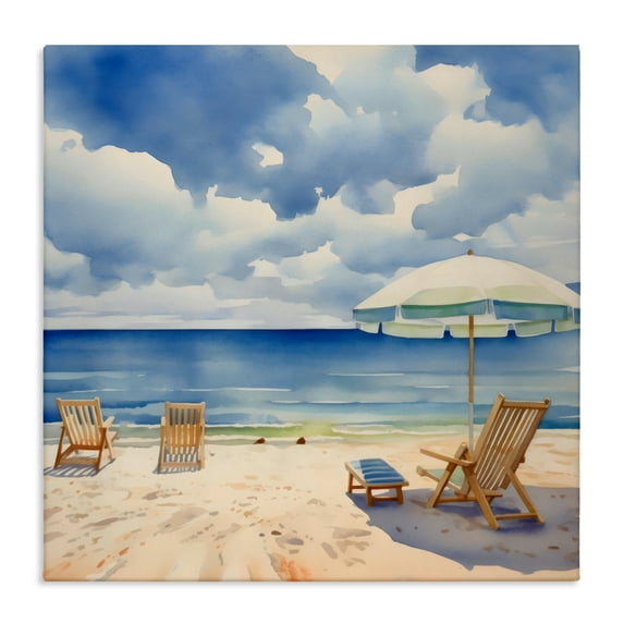 Stupell Industries Place To Relax Beach View Canvas Wall Art, design by LSR Design Studio, 17 x 17