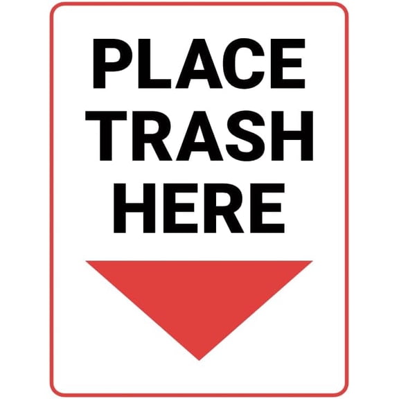 Place Trash Here Sign 8" x 12" Metal Tin Sign Garage Man Cave Wall Decor