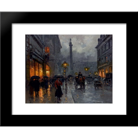 Place Vendome in Rain 20x24 Framed Art Print by Edouard Cortes