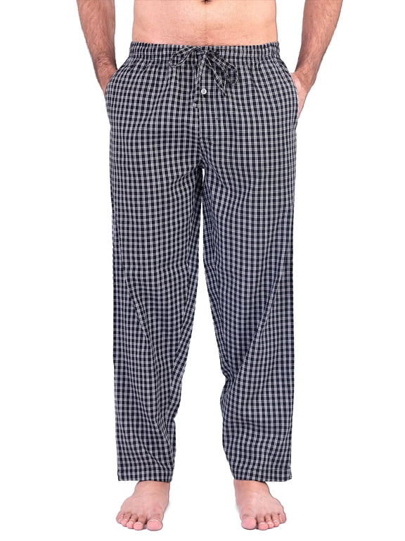 Place and Street Pajama PJ Pants for Men - 100% Cotton Lightweight Woven Lounge Sleepwear