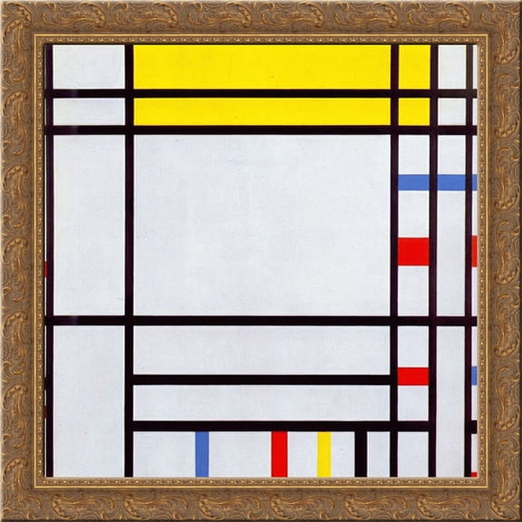 Place de la Concorde 20x20 Gold Ornate Wood Framed Canvas Art by Mondrian, Piet