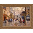 thumbnail image 1 of Place du Tertre 24x18 Gold Ornate Wood Framed Canvas Art by Edouard Cortes, 1 of 2