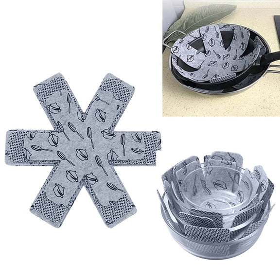 Placemat 2 Pot and Pan Protectors Set for Stacking 12-Piece Cookware Dividers to Scratches Marring Indentation and Messy Stacking Organizing Kitchen 12PCS