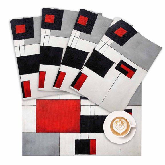 Placemat Abstract Art Placemats for Dining Table Modern Style Washable Table Mats for Party Kitchen Dining Decoration