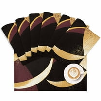 Placemat Abstract Gold Black Striped Placemats for Dining Table Modern Washable Table Mats for Party Kitchen Dining Decoration