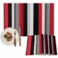 thumbnail image 1 of Placemat Black Red Stripes Placemats for Dining Table Striped Washable Table Mats for Party Kitchen Dining Decoration, 1 of 7