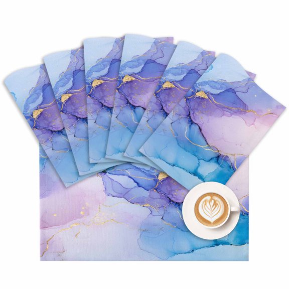 Placemat Blue Purple Marble Placemats for Dining Table Abstract Art Washable Table Mats for Party Kitchen Dining Decoration