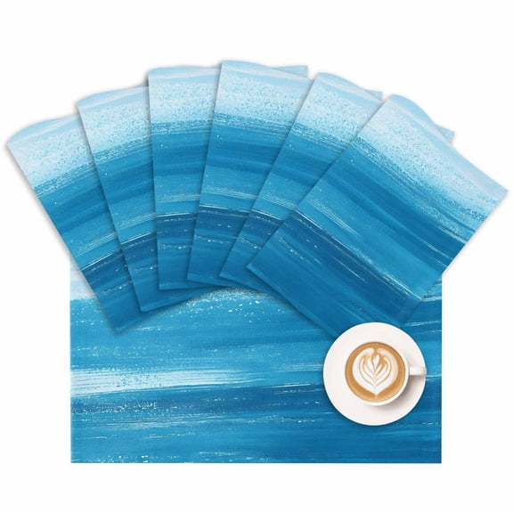 Placemat Blue Sea Placemats for Dining Table Abstract Style Washable Table Mats for Party Kitchen Dining Decoration