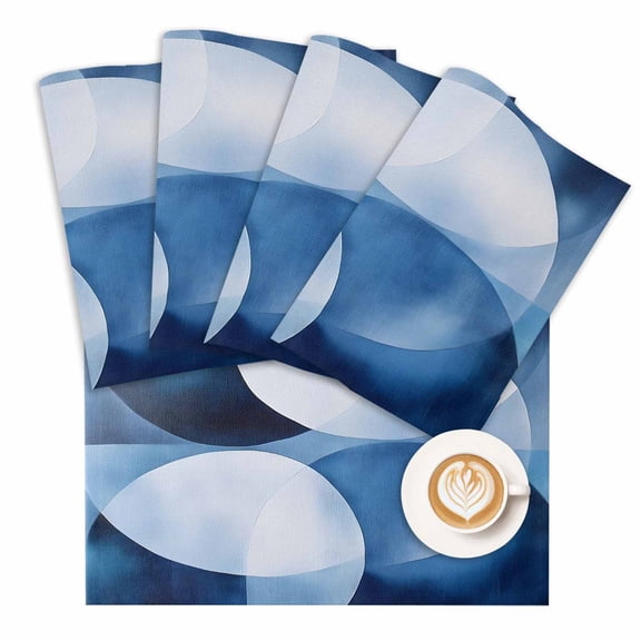Placemat Blue White Placemats for Dining Table Gradient Washable Table Mats for Party Kitchen Dining Decoration