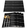 thumbnail image 1 of Placemat Bohemia Geometric Black Kitchen Dining Table r Accessories 4/6pcs Heat Resistant Linen Tableware Pads Mats, 1 of 7