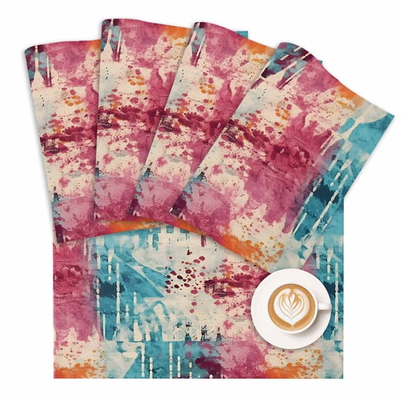 Placemat Bohemian Style Placemats for Dining Table Watercolor Washable Table Mats for Party Kitchen Dining Decoration