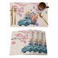thumbnail image 1 of Placemat Easter Spring Flower Easter Egg Rabbit Kitchen Dining Table r Accessories 4/6pcs Heat Resistant Tableware Mat, 1 of 7