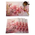 thumbnail image 1 of Placemat Flower Bud and Leaf Overlay Kitchen Dining Table r Accessories 4/6pcs Heat Resistant Tableware Pads Mats, 1 of 3