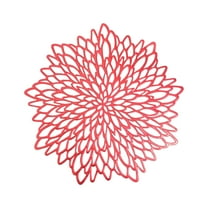 Placemat Flower Placemat, Hollow Pressed Vinyl Decorative Mat for Dining Table, Wedding, Party, Kitchen, and Home Decor, Easy to Clean and Waterproof Hibiscus Flower
