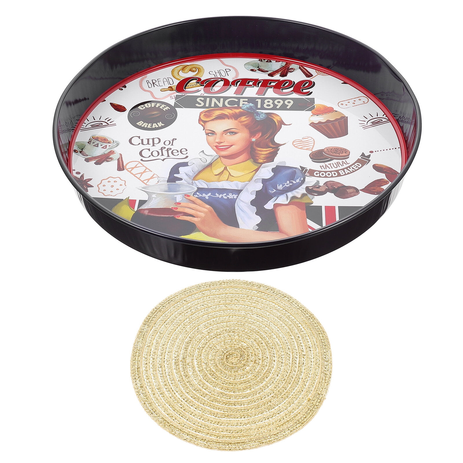 Placemat Fruit Basket Set Decorative Fruits Container Serving Tray