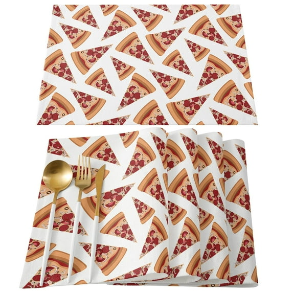 Placemat Gourmet Graffiti Pizza for Dining Table Tableware Mats 4/6pcs Kitchen Dish Mat Pad Counter Top Mat Home ration