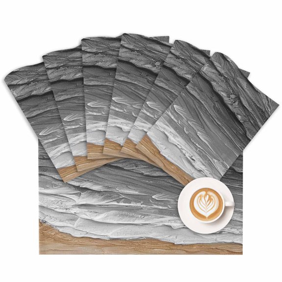 Placemat Grey Ocean Wave Placemats for Dining Table Abstract Ombre Beach Washable Table Mats for Party Kitchen Dining Decoration
