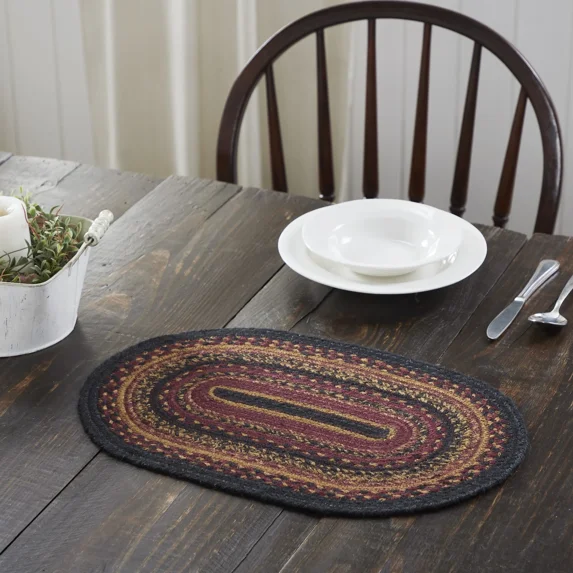 Placemat Heritage Farms Jute Primitive 10X15 Oval Braided Table Decor Vhc Brands