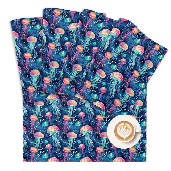 Placemat Jellyfish Placemats for Dining Table Sea Animal Washable Table Mats for Party Kitchen Dining Decoration