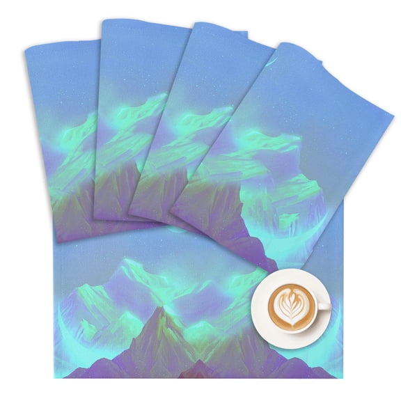 Placemat Moon Galaxy Peak Placemats for Dining Table Ombre Starry Sky Washable Table Mats for Party Kitchen Dining Decoration