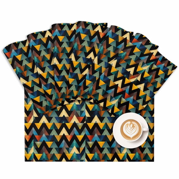 Placemat Ombre Triangle Placemats for Dining Table Modern Geometric Art Washable Table Mats for Party Kitchen Dining Decoration