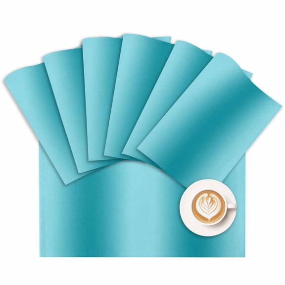 Placemat Ombre Turquoise Placemats for Dining Table Gradient Color Washable Table Mats for Party Kitchen Dining Decoration
