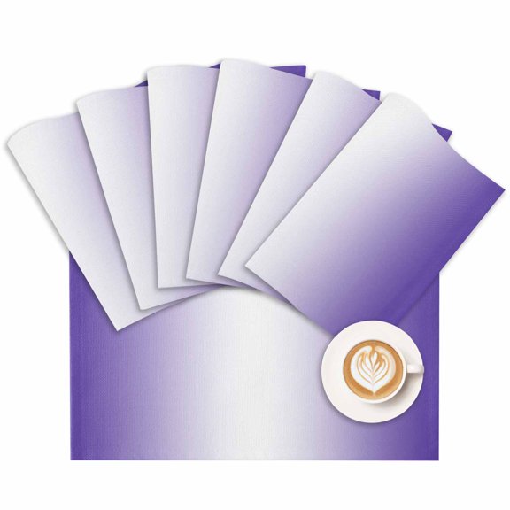 Placemat Ombre White Purple Placemats for Dining Table Gradient Color Washable Table Mats for Party Kitchen Dining Decoration