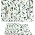 thumbnail image 1 of Placemat PVC Weave Table Mats Set of 4, Durable Scratch Resistant Waterproof Oil-Proof Dining Table Heat Stain Resistant Placemats for Home Decoration, Green Leaf Butterfly, 1 of 6