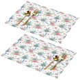 thumbnail image 1 of Placemat, Pioneer Flower Floral Print Pattern Place Mats Table Mat Set Of 2, PVC Washable Placemats for Party Kitchen Dining Decoration, 18x12 Inch, Fade Resistant, 1 of 6