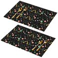 thumbnail image 1 of Placemat, Pioneer Flower Floral Print Pattern Place Mats Table Mat Set Of 2, PVC Washable Placemats for Party Kitchen Dining Decoration, 18x12 Inch, Fade Resistant, 1 of 6