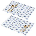 thumbnail image 1 of Placemat, Pioneer Flower Floral Print Pattern Place Mats Table Mat Set Of 2, PVC Washable Placemats for Party Kitchen Dining Decoration, 18x12 Inch, Fade Resistant, 1 of 6