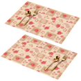 thumbnail image 1 of Placemat, Pioneer Flower Floral Print Pattern Place Mats Table Mat Set Of 2, PVC Washable Placemats for Party Kitchen Dining Decoration, 18x12 Inch, Fade Resistant, 1 of 6