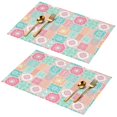 thumbnail image 1 of Placemat, Pioneer Flower Floral Print Pattern Place Mats Table Mat Set Of 2, PVC Washable Placemats for Party Kitchen Dining Decoration, 18x12 Inch, Fade Resistant, 1 of 6
